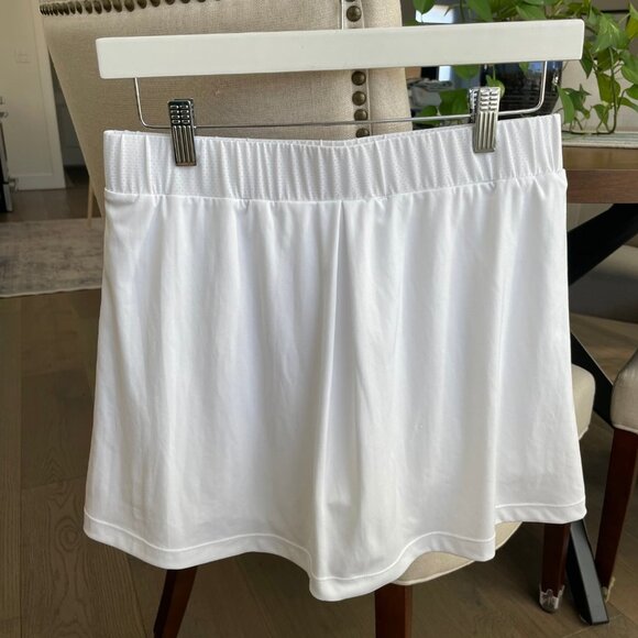 Asics Club GPX Skort/Skirt Poly Front Graphics Back Box Pleat Wht Gray Sz M NWOT - Picture 9 of 13